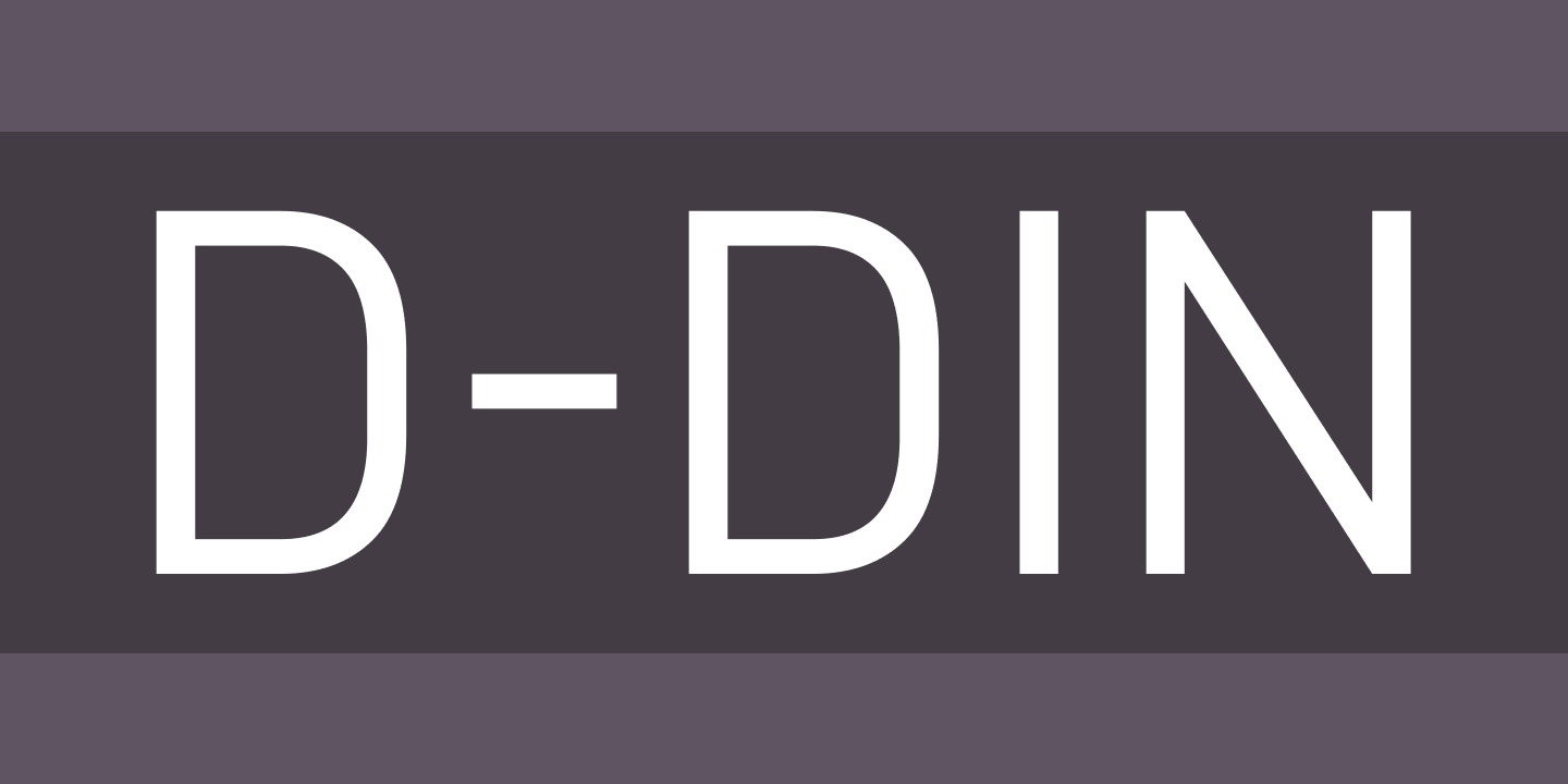 Beispiel einer D-DIN Expanded Regular-Schriftart